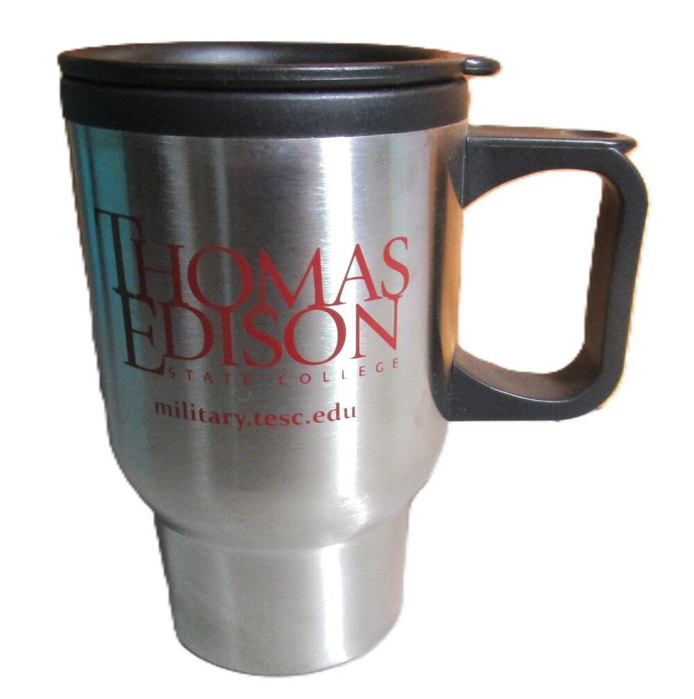 Thomas Edison State College Travel Mug Stainless Steel with Lid and Handle 16 Oz